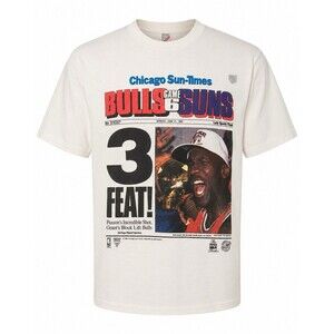 Vintage 1993 Chicago Sun Times Bulls Suns Game 6 Tshirt Size L 3 Feat Jerzees